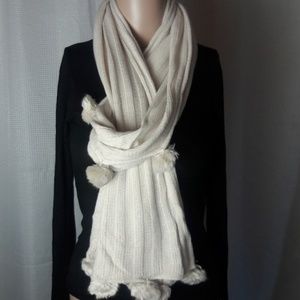 Oversized cream color knit scarf